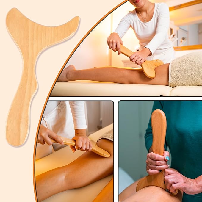 KintKita Wood Therapy Massage Tools 3 in 1, Wooden Lymphatic Drainage Massager - Image 3
