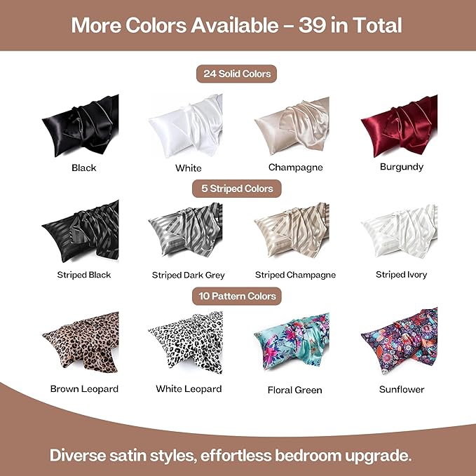 MR&HM Satin Body Pillow Cover, Soft and Breathable Body Pillow Case - Image 7