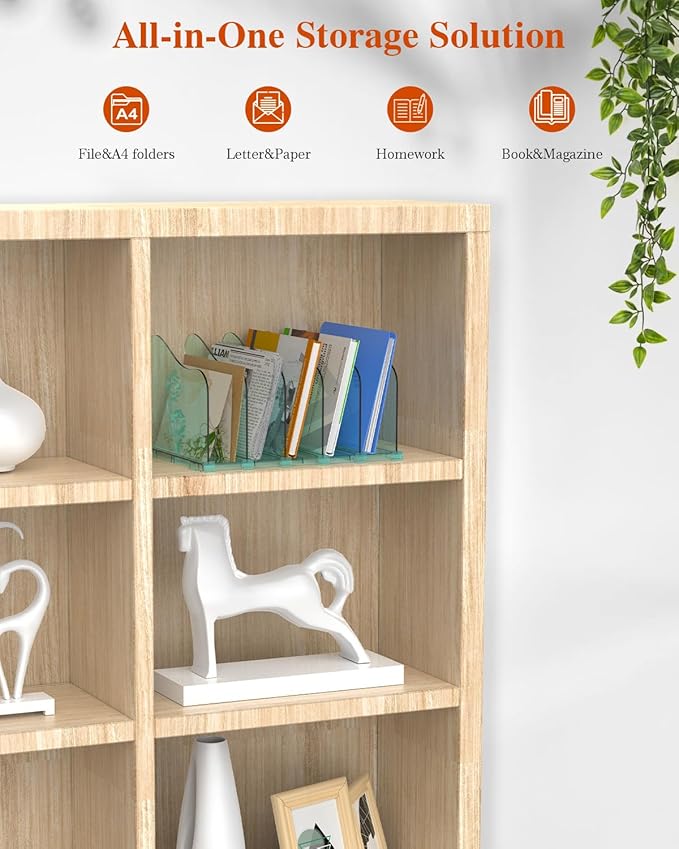 COWVTUJ Adjustable Rose File Organizer for Desk, Vertical File Folder Holders for Magazines, Upright Desktop Binder Organizer, Clear Paper Bookshelf Divider File Sorter for School Office Supplies