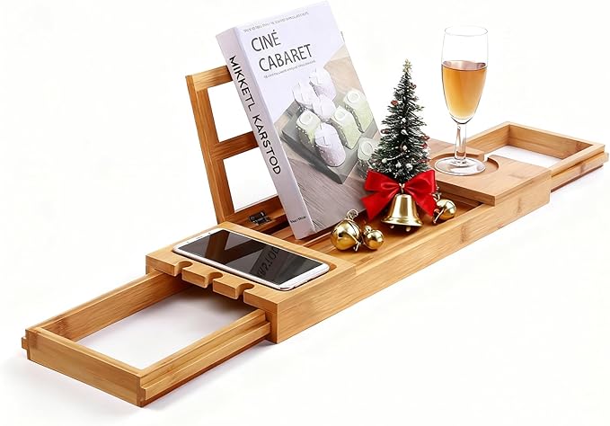 Utoplike Bamboo Bathtub Caddy Tray Bath Tray by Utoplike