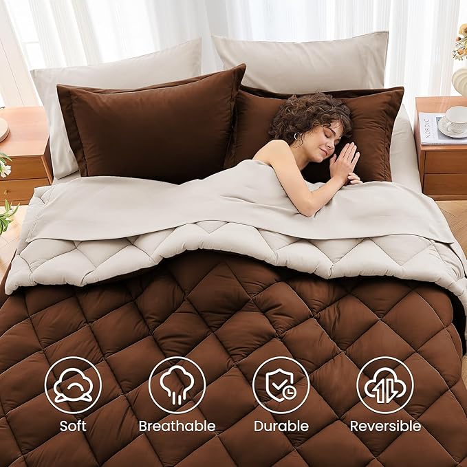 MUXHOMO 7 Pieces Full Comforter Set, Reversible Bed in a Bag Full Size - Image 6