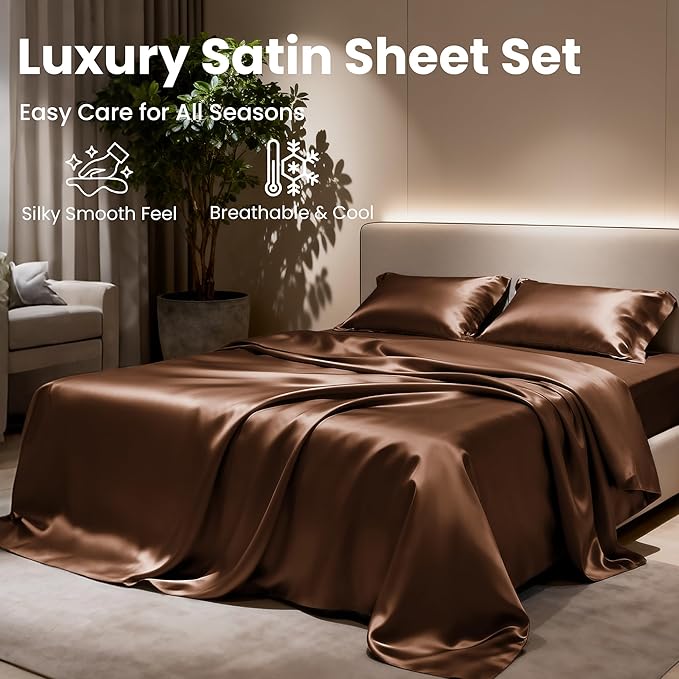Love's cabin Full Size Satin Sheet Sets - Image 8