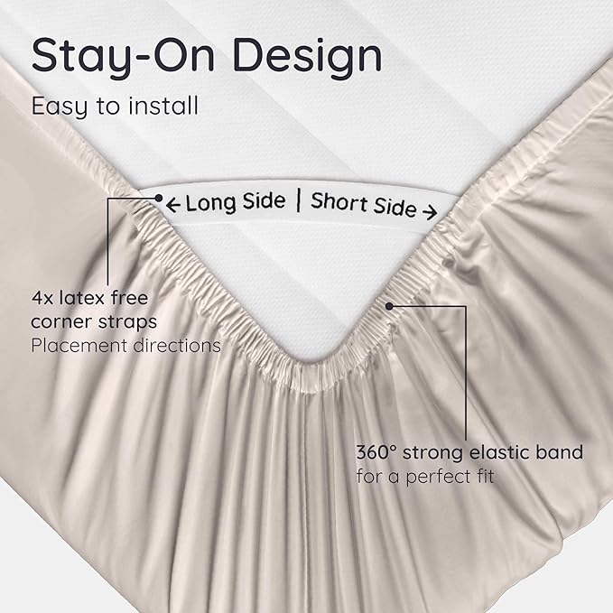 Bambaw 100% Viscose Derived from Bamboo Fitted Sheet Full Size, Cooling Fitted - Image 5