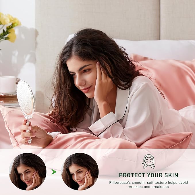Love's cabin Satin Pillowcase Set of 2 King Size 20x36, Cooling Pillow Covers - Image 3