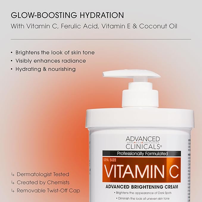 Advanced Clinicals Vitamin C Cream + Vitamin C Serum 2PC Skincare Set | - Image 3