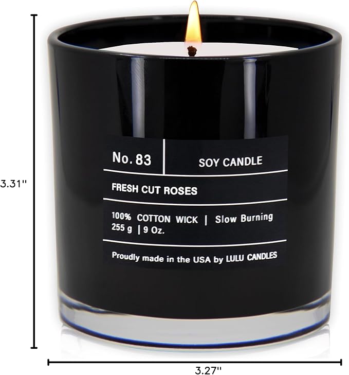 Lulu Candles | Fresh Cut Roses | Smells Floral & Musky | Luxury Scented Soy Jar - Image 2