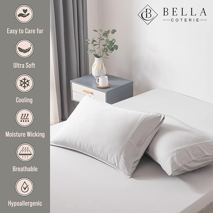 Bella Coterie | Luxury Bamboo Viscose King Size Pillowcase Set | 100% - Image 2