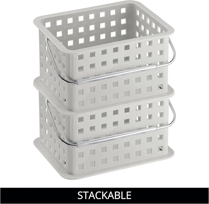 iDesign Plastic Handle-Portable Shower Caddy-Set of 3-Light Gray Basket - Image 5