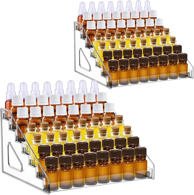 YEXEXINM 2 Pack 7 Tier Essential Oil Organizer, Essential Oil Storage Shelf by YEXEXINM