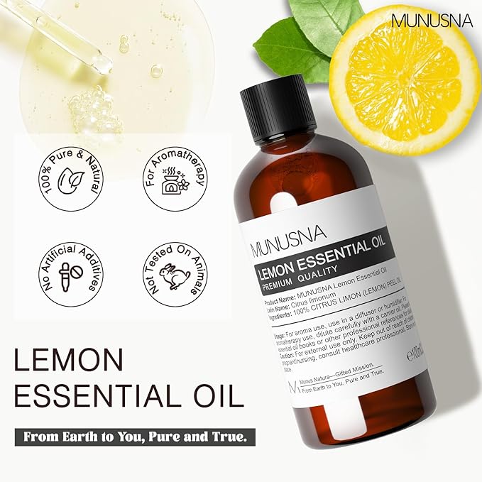 Lemon Essential Oil 100ML, 100% Pure Natural Lemon Oils Premium Grade - Image 2