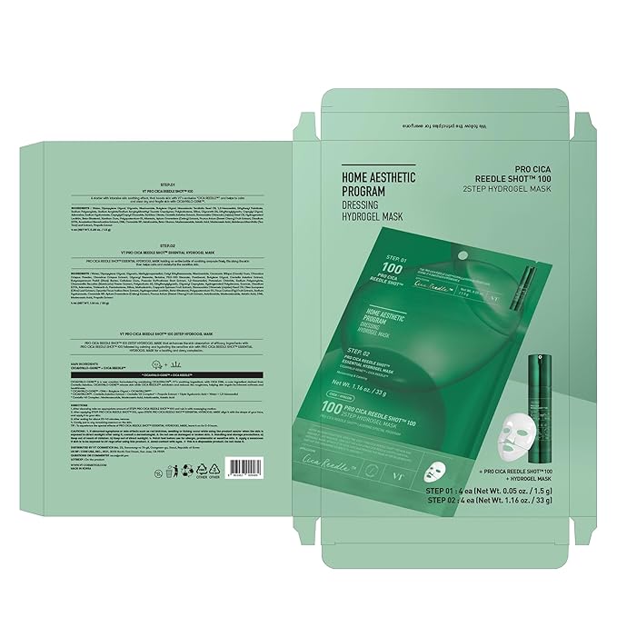VT COSMETICS Pro Cica Reedle Shot 100 2-Step Hydrogel Mask, Intensive Calming - Image 8
