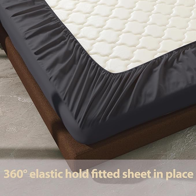 100% Egyptian Cotton Fitted Sheet Twin Size, 600 Thread Count, Soft & Elastic - Image 6