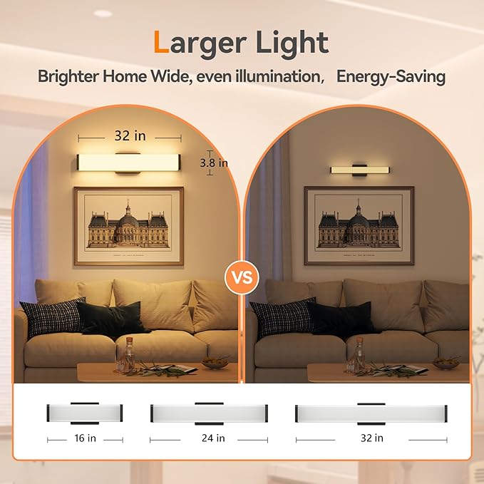 Amico Bathroom Vanity Light Over Mirror 32 inch, Dimmable 5CCT Led Vanity Lights - Image 4