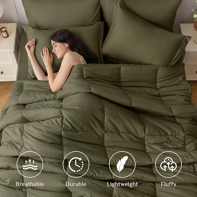 JOLLYVOGUE Twin Comforter Set, Ultra-Soft Bed in a Bag Twin Size 5 Pieces - Image 2