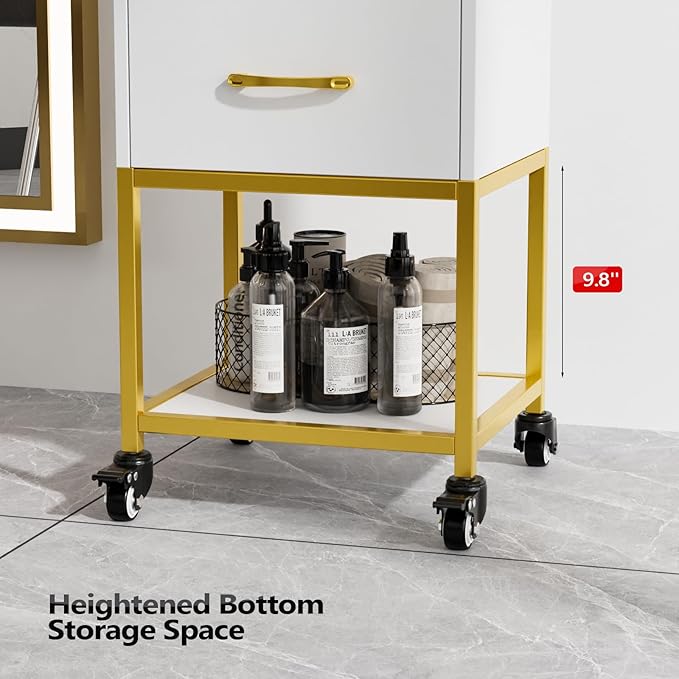 OmySalon Salon Storage Trolley Cart, Beauty Wooden Hair Cabinet - Image 4