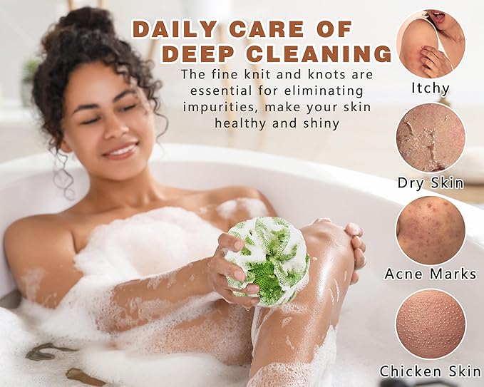 2 Pack African Net Sponge Exfoliating Body Scrubber Bath Sponge - Image 5