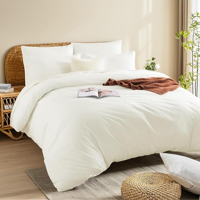 NEXHOME PRO Full Duvet Cover Set, 100% Washed Cotton - Image 3