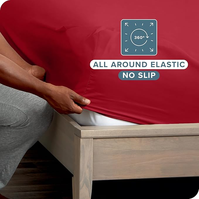 Bare Home 2-Pack Fitted Bottom Sheets Split King - Image 3