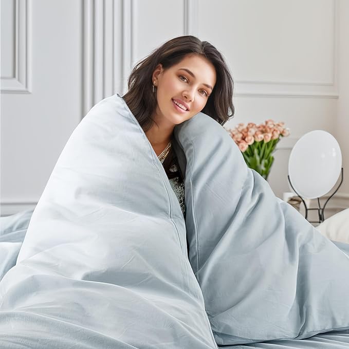 NEXHOME PRO Duvet Cover Set King Size Linen Look Textured Organic Natural 100% - Image 7
