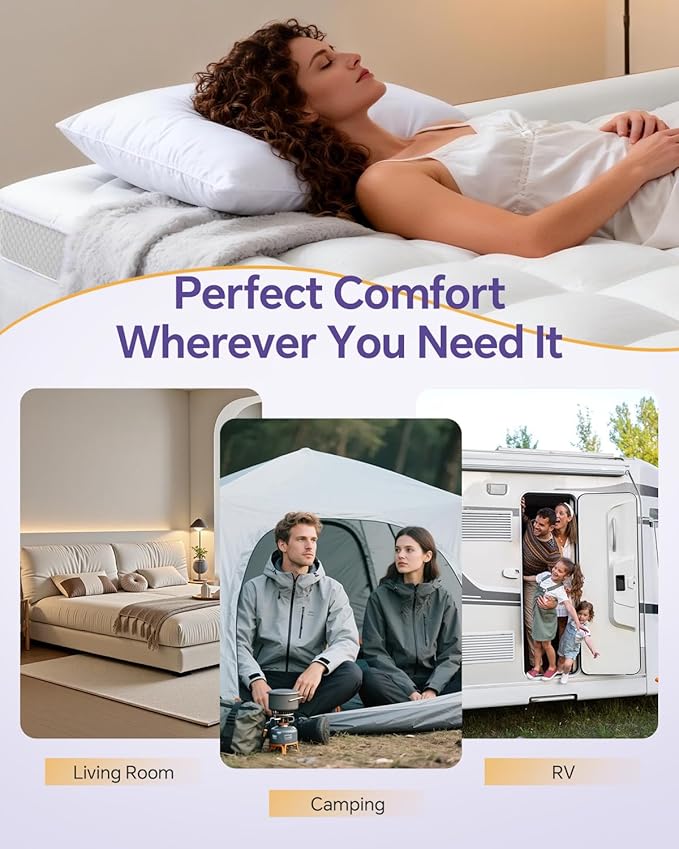 ChiXpace Dual Layer Memory Foam Twin XL Mattress Topper - Image 7