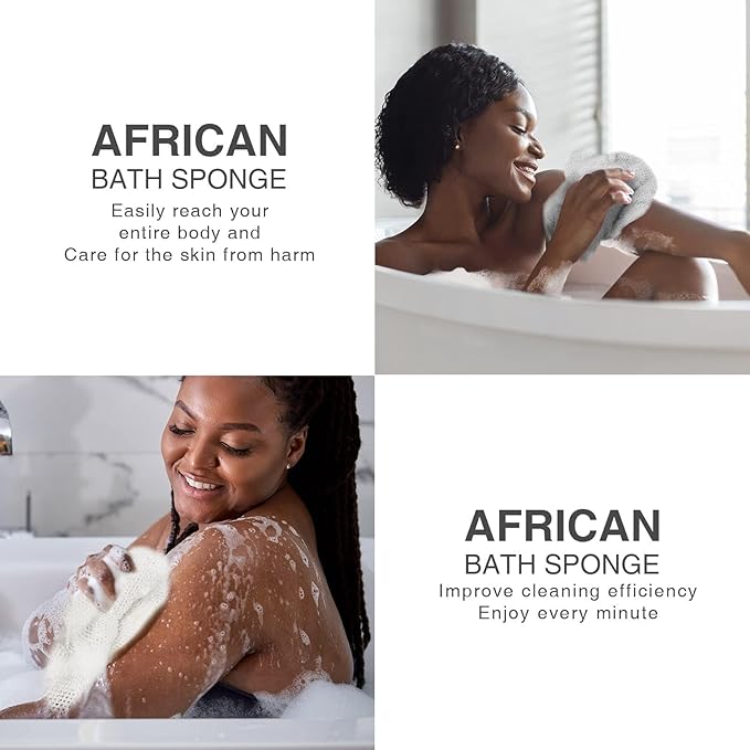UJFQBH 3 Pieces African Bath Sponge African Net Long Net Bath Sponge - Image 6