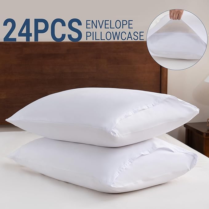 White Pillowcases Queen Size 24 Pack - Image 5