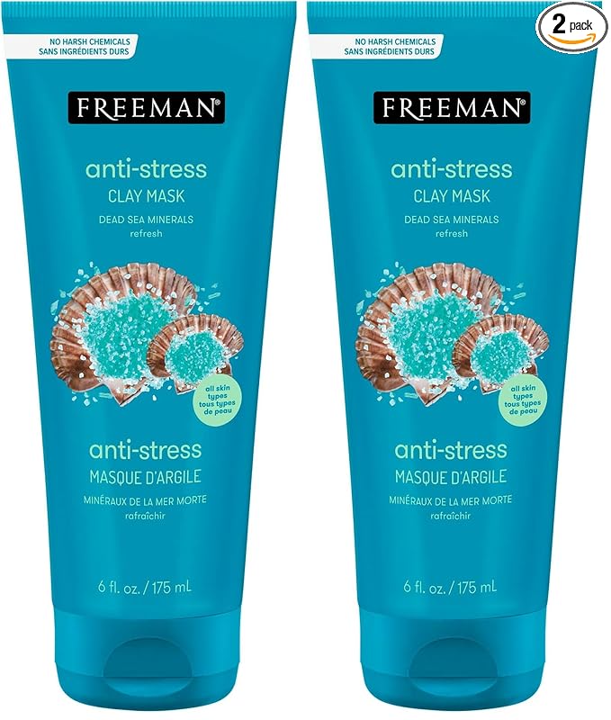FREEMAN Dead Sea Minerals Anti-Stress Clay Facial Mask, Hydrating & Clarifying by Freeman