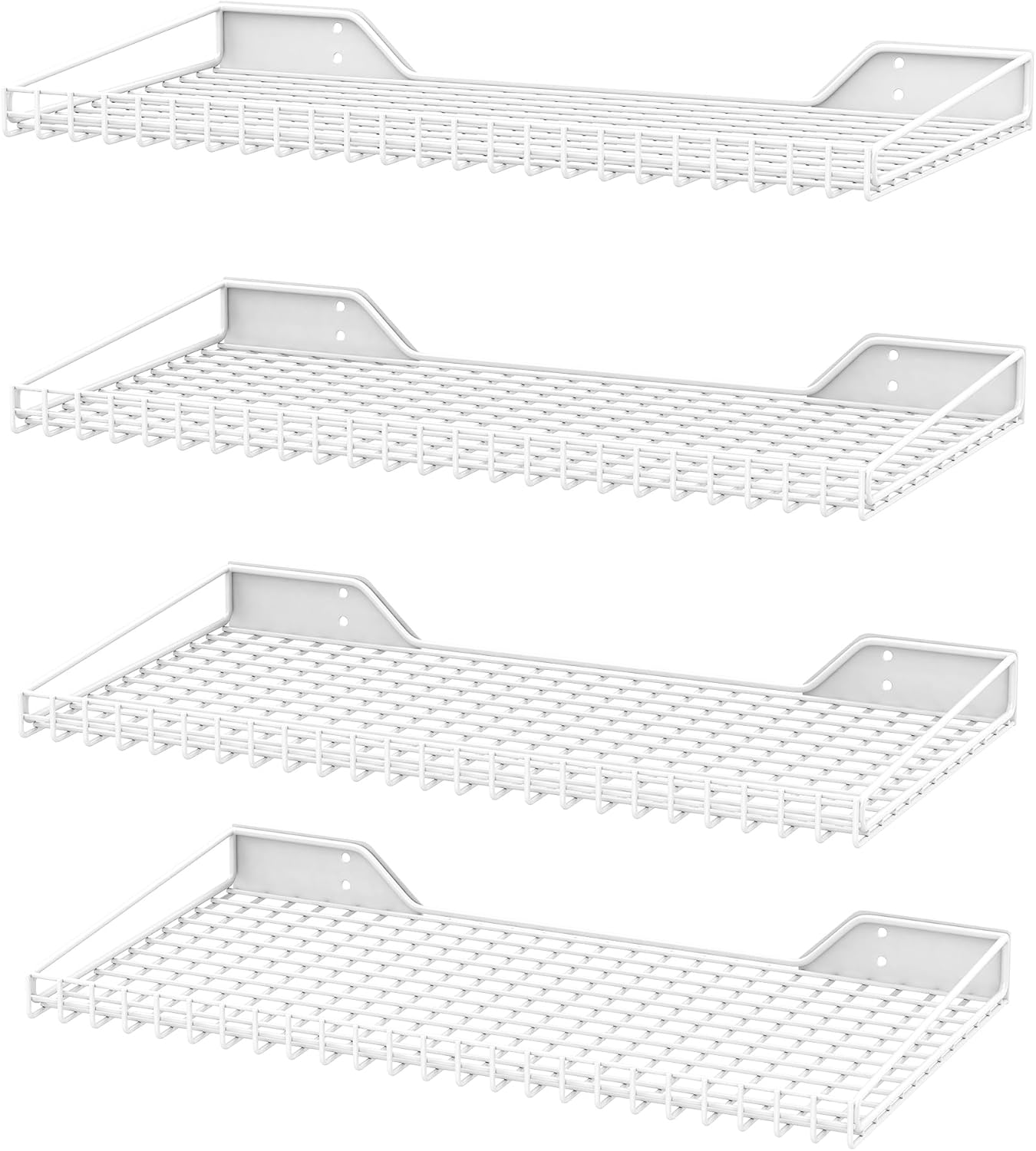 Ultrawall Wall Mounted Storage Shelf for Garage, 4 Pack Metal Shelf Rack, Heavy-Duty Wall Organizer Shelves Suitable for Shop, Shed, Garage 23.5inch x 12inch(White)