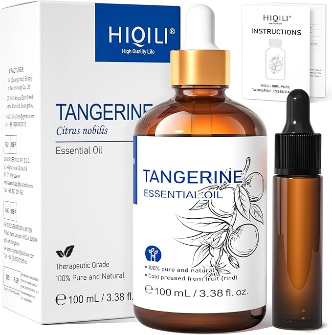 HIQILI 100ML Tangerine Essential Oil, Skin Care, Hair Care, Air Purification by HIQILI