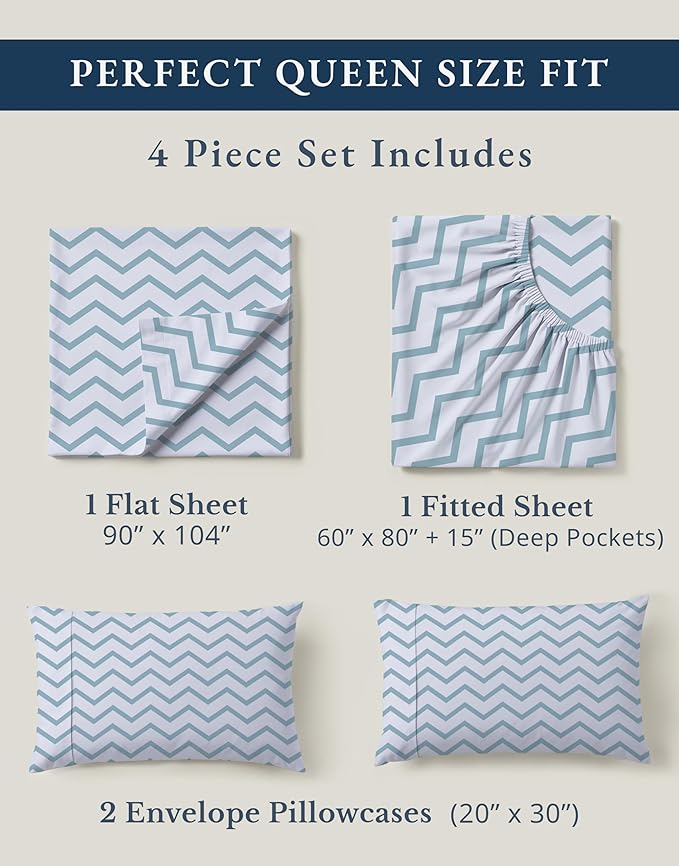 LANE LINEN 100% Organic Cotton Sheets Queen, Soft & Comfy Fade Resistant - Image 4