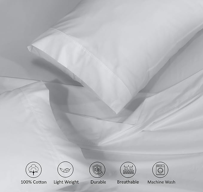 RUVANTI 100% Cotton Sheets – Full Size Percale Bedding, Cooling & Breathable - Image 4