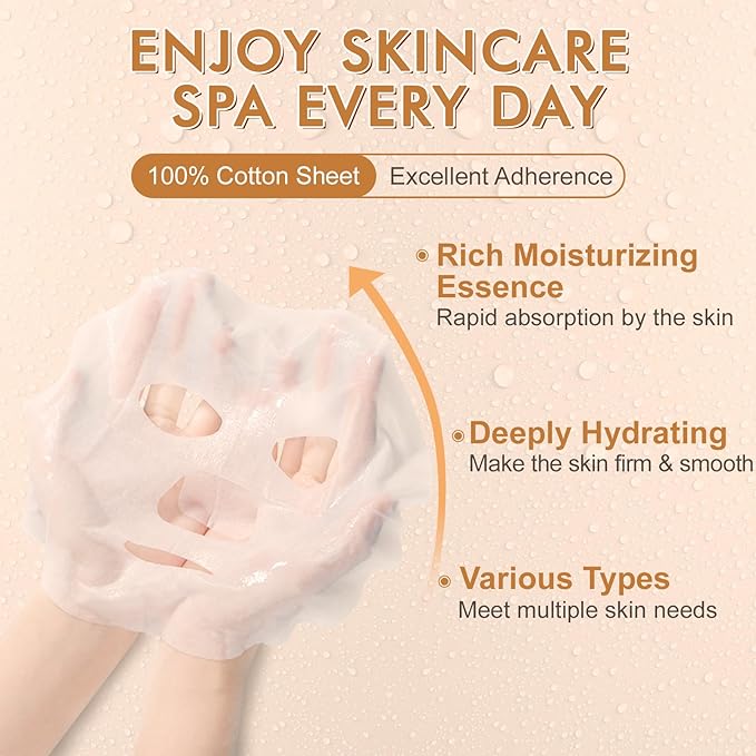KONEUK 60 Pack Collagen Essence Face Masks Skincare - Image 3