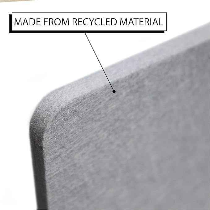 Planche Acoustic Freestanding Desk Divider - Noise Reducing Desk Privacy Panel - Library & Office Furniture Partition - Workstations Shield Barrier - Instant Wall Desk 20" H x 24" W (4 Pack, Stone)