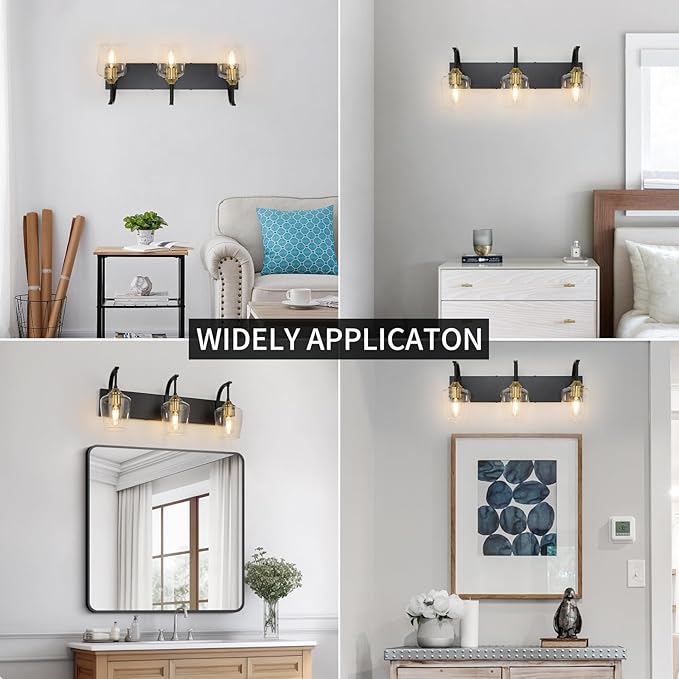 Black 3-Light Vanity Light - Image 6