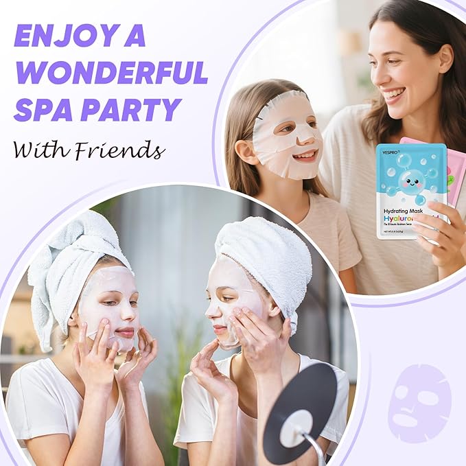 84 Pack Bulk Sheet Face Masks Skin Care, Hydrating and Moisturizing Collagen - Image 3