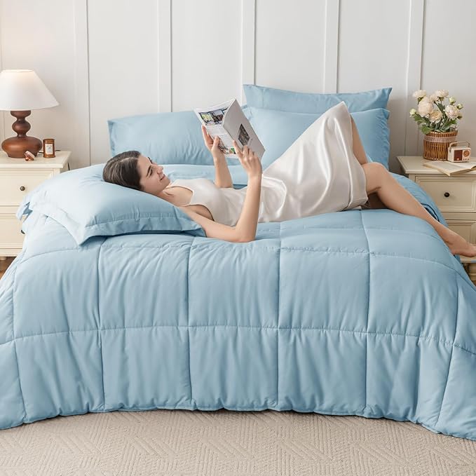 JOLLYVOGUE Queen Comforter Set, Ultra-Soft Bed in a Bag Queen Size 7 Pieces - Image 6