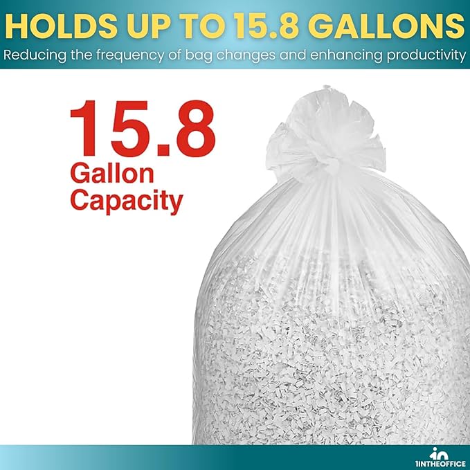 1InTheOffice Shredder Bags 15.8 Gallon, Paper Shredder Waste bags 15.8 Gal., 50/Box