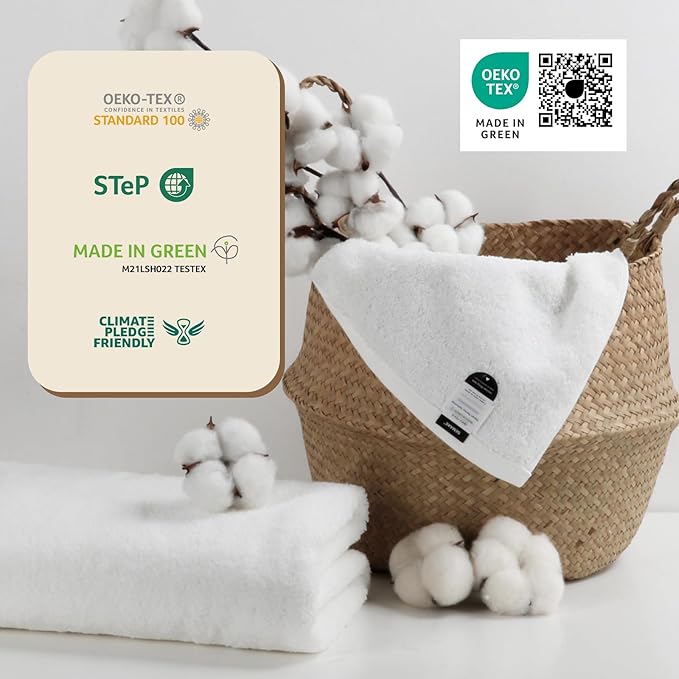 SEMAXE White Bath Towel, 100% Cotton Bath Towel - Image 7