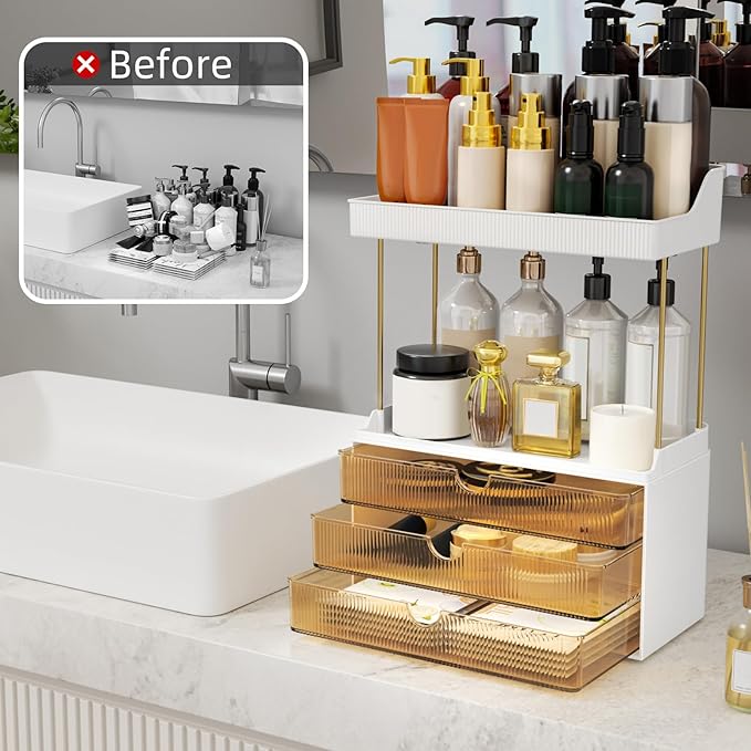 StorBin 2 Sets 6 Drawers Makeup Organizer – 5 Tier Bathroom Organizers and - Image 4