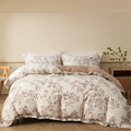 Duvet Cover Set Twin Size Floral Pattern 600 Thread Count Ultra Soft 100% Long by OAITE
