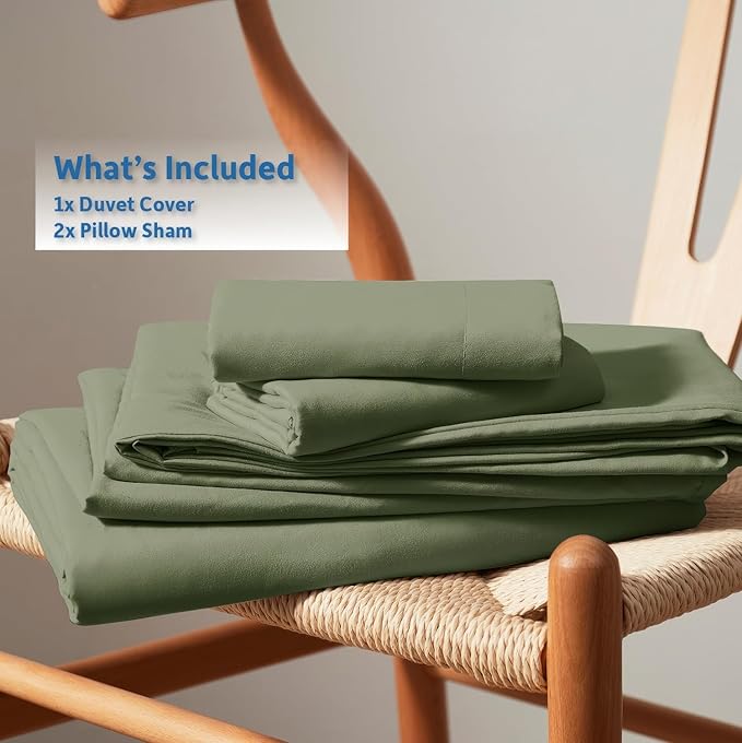 Nestl Olive Green Duvet Cover Queen Size - Image 9