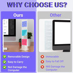 Removable Sticky Note Holder, Acrylic Desktop Memo Message Board, Transparent Portable Monitor Memo Stand for Any Computer and Laptop (2*Board+2*Base)