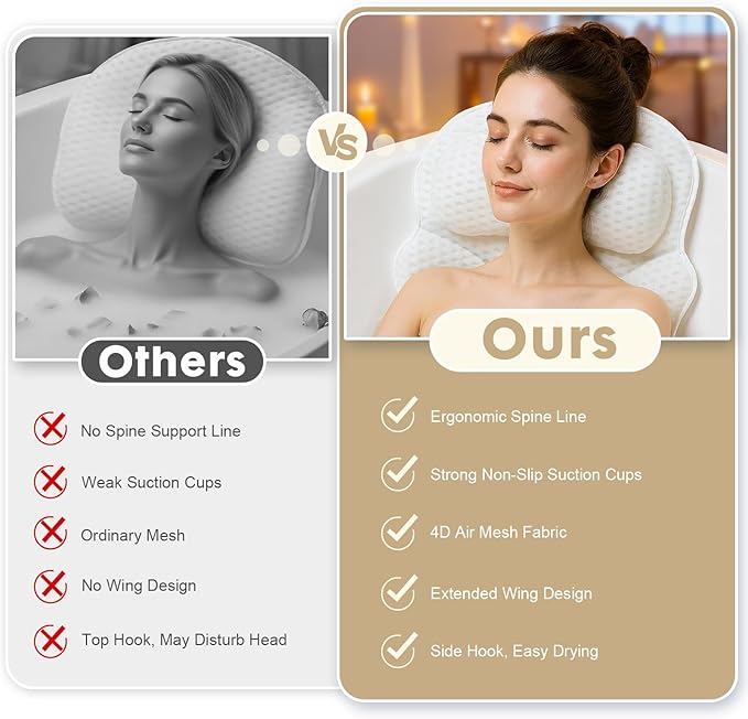 Bath Pillow Bathtub Pillow, Luxury Bath Pillows - Image 7