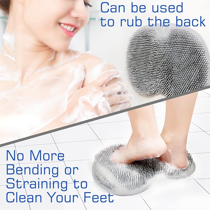 2PACK Shower Foot Scrubber Mat Back Washer Back Exfoliating Bath Wash Pad Wall - Image 3