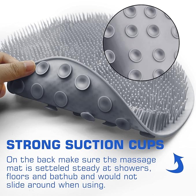 2PACK Shower Foot Scrubber Mat Back Washer Back Exfoliating Bath Wash Pad Wall - Image 6