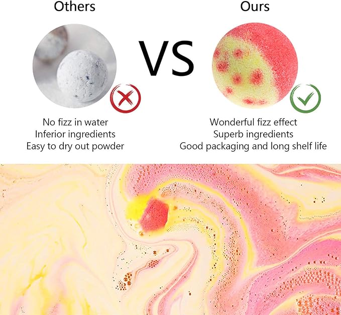 Bath Bombs Gift Set, 10 Organic Bubble Bombs, - Image 3