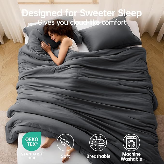 MUXHOMO Queen Comforter Set, All Season Ultra Soft Down Alternative Bedding - Image 2