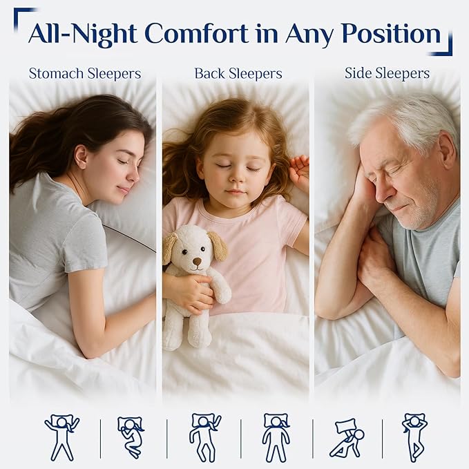 JOLLYVOGUE Pillows Queen Size for Sleeping, Soft and Supportive Bed Pillow - Image 6
