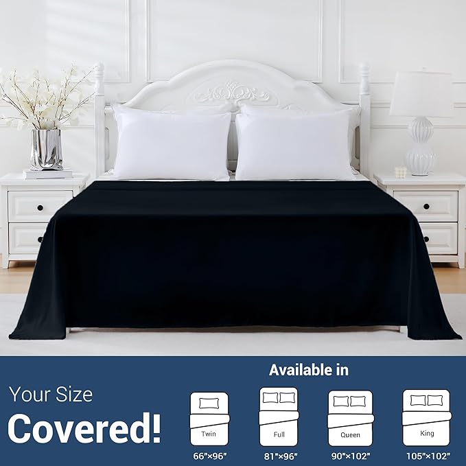 Queen Flat Sheet Only, 1 Pack Top Bed Sheets, Soft Breathable Brushed - Image 5