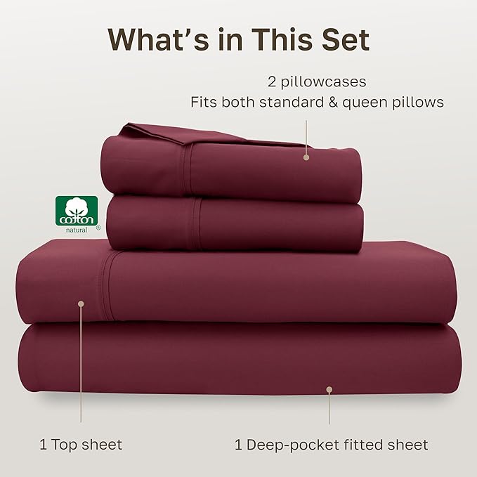 California Design Den Soft 100% Cotton Queen Size Bed Sheets Set, 400 Thread - Image 4